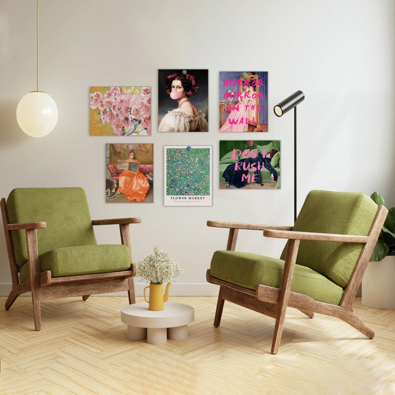 SHEWANT ART Eclectic Wall Decor Set Of 6, Vintage Eclectic Wall Art Prints, Trendy Colorful Wall Art, Retro Maximalist Decor Aesthetic, Wall Collage Kit Pictures for Living Room, Colorful Dorm Gallery Home Decor - Image 3