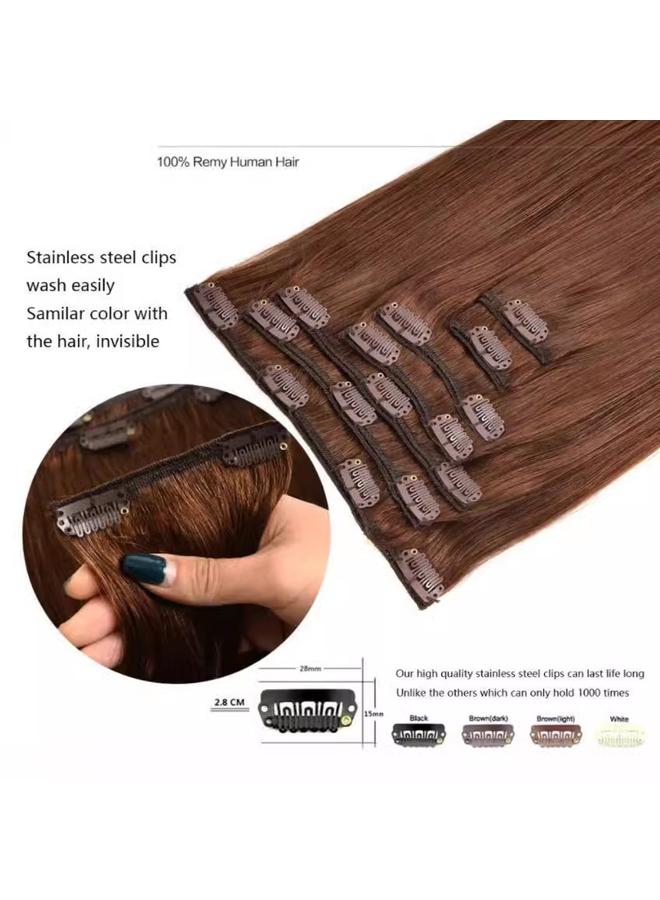 Bluejw Real Hair Wig Women's Wig Clip Hair Seven-Piece Set Real Hair Clip In Human Hair - Image 4