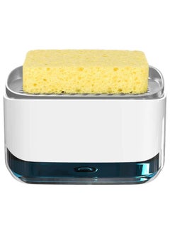 Kitchen Soap Dispenser with Sponge Holder, Newest 2-in-1 Countertop Soap Pump Dispenser for Kitchen