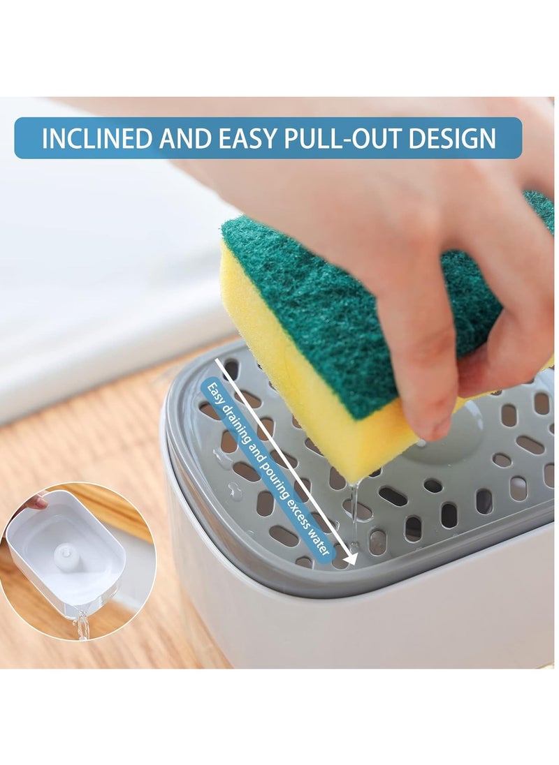 MARK STORE - Kitchen Soap Dispenser with Sponge Holder, Newest 2-in-1 Countertop Soap Pump Dispenser for Kitchen - Image 1