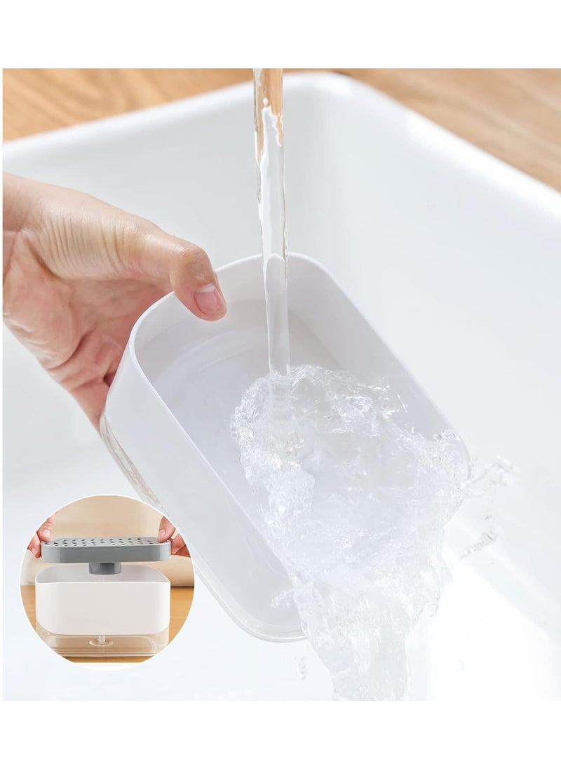 MARK STORE - Kitchen Soap Dispenser with Sponge Holder, Newest 2-in-1 Countertop Soap Pump Dispenser for Kitchen - Image 1