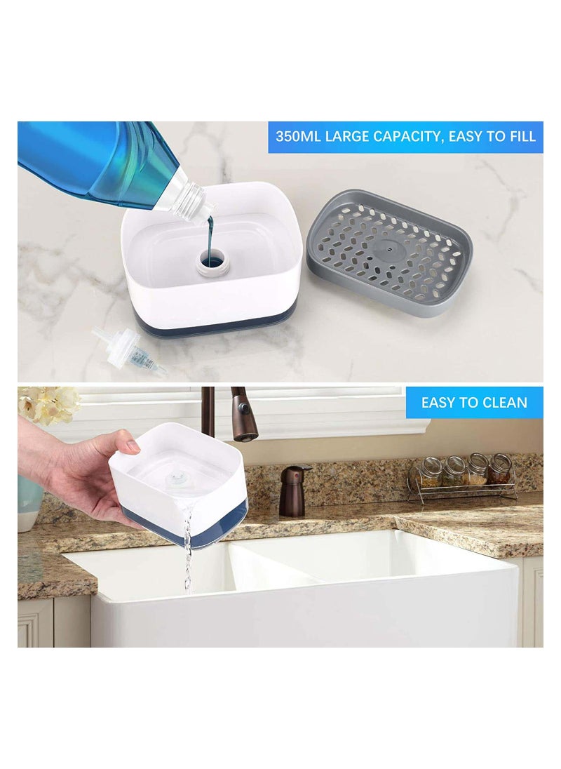 MARK STORE - Kitchen Soap Dispenser with Sponge Holder, Newest 2-in-1 Countertop Soap Pump Dispenser for Kitchen - Image 1