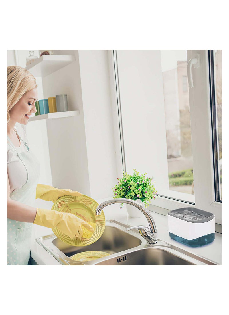 MARK STORE - Kitchen Soap Dispenser with Sponge Holder, Newest 2-in-1 Countertop Soap Pump Dispenser for Kitchen - Image 1