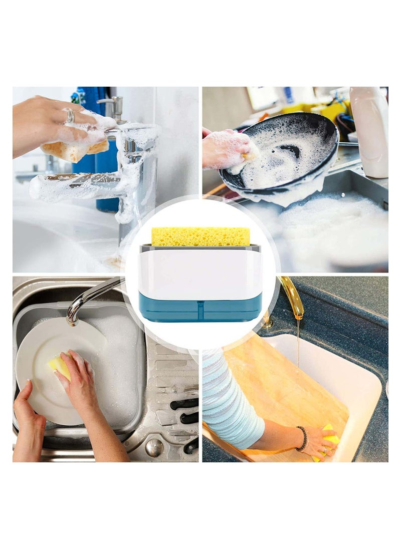 MARK STORE - Kitchen Soap Dispenser with Sponge Holder, Newest 2-in-1 Countertop Soap Pump Dispenser for Kitchen - Image 1