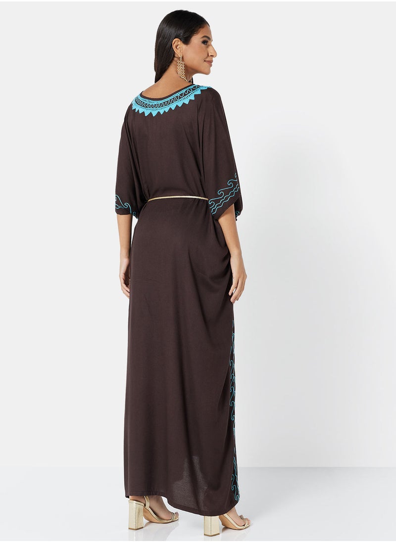 ARABIAN CLOSET EMBROIDERED KAFTAN  - Image 2