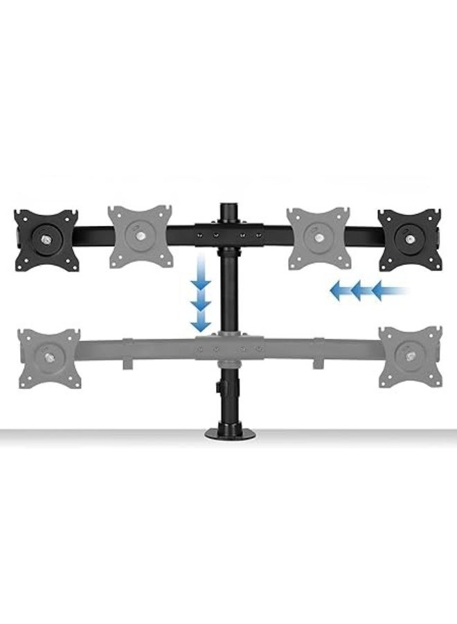 Dual Monitor Stand – Adjustable Desk Arm Mount for Two 17"-27" Screens – Strong & Space-Saving with C Clamp & Grommet Base – VESA 75/100 Compatible - Image 2