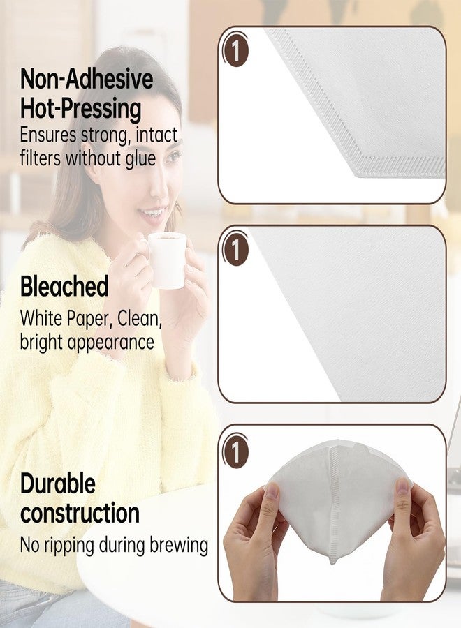 Piszvbej 200 PCS No.4 Coffee Filters Compatible with Technivorm Moccamaster, White #4 Cone Coffee Filters, Disposable Bleached Paper Filter, Durable with No Grounds Passing Through, Ideal for Home Brewing - Image 3