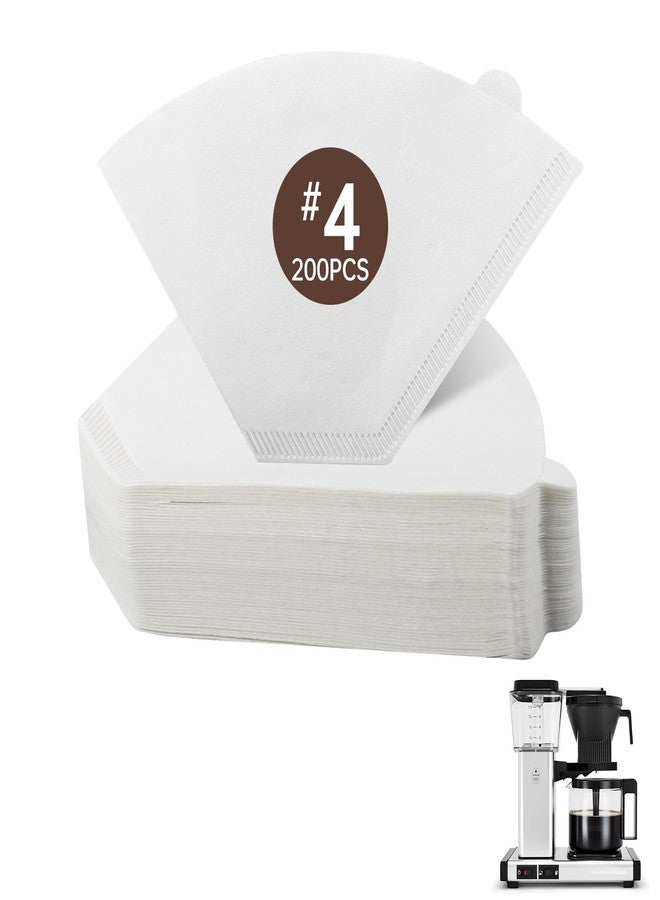 Piszvbej 200 PCS No.4 Coffee Filters Compatible with Technivorm Moccamaster, White #4 Cone Coffee Filters, Disposable Bleached Paper Filter, Durable with No Grounds Passing Through, Ideal for Home Brewing - Image 1