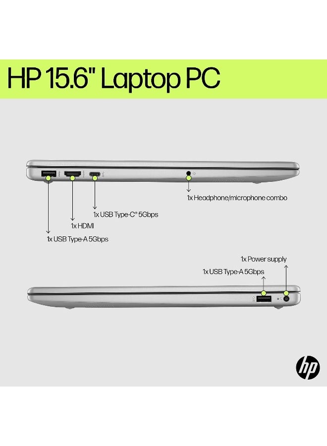 HP 15.6" FHD Anti-Glare Laptop, 13th Gen Intel Core i7-1355U Processor, 16GB RAM, 1TB SSD, Intel Iris Xe Graphics, Wi-Fi 6, Bluetooth 5.3, Windows 11 English Natural Silver - Image 5