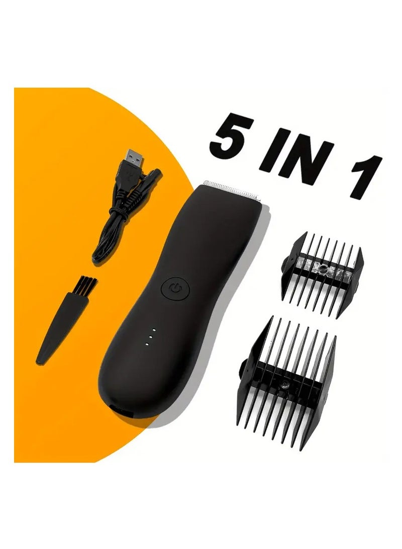 Generic Professional Body Hair Trimmer, Groin&Body Manscape Trimmer For Men, Electric Ball Shaver Groomer, Pubic Grooming Clipper Male Razor Bikini Trimmer For Women, Holiday Gift - Black - Image 1