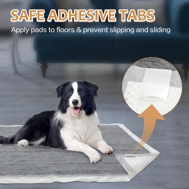 HIDOGGYLD وسادات بول الكلاب كبيرة جدًا 28 × 34 بوصة، وسادات الجرو بالفحم XL، وسادات تدريب الحيوانات الأليفة على قضاء الحاجة مع شريط لاصق، وسادة يمكن التخلص منها فائقة الامتصاص ومقاومة للتسرب للكلاب - Image 4