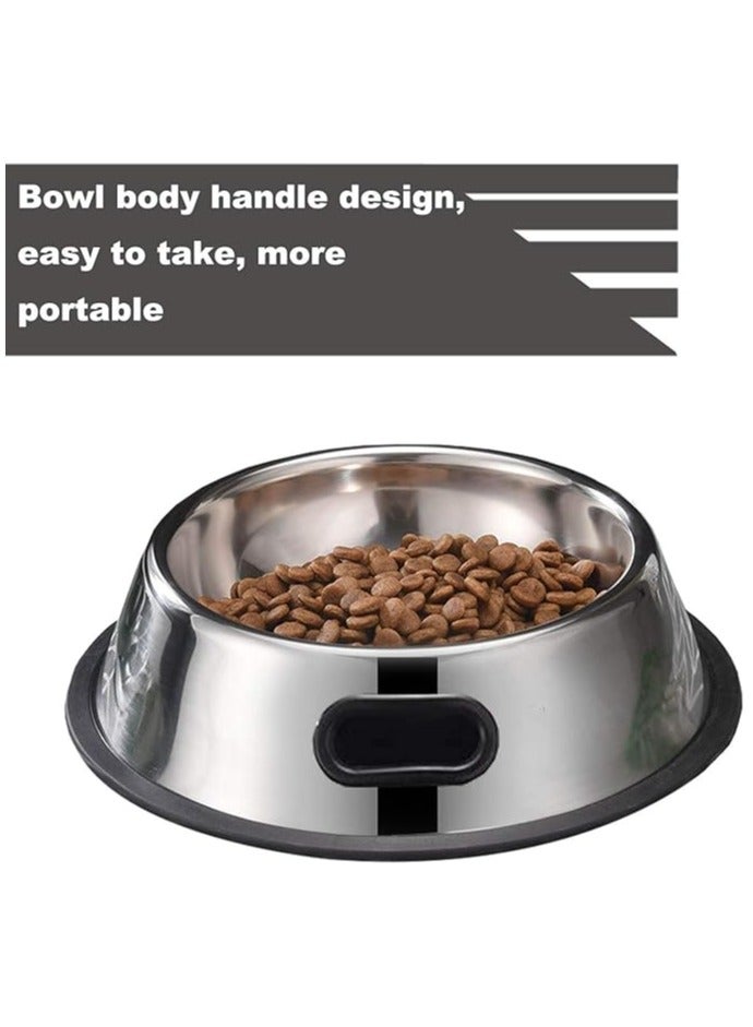 وعاء طعام وماء للحيوانات الأليفة من الستانلس ستيل – مع قاعدة مطاطية مانعة للانزلاق – مثالي للقطط والكلاب الصغيرة والمتوسطة - Image 3