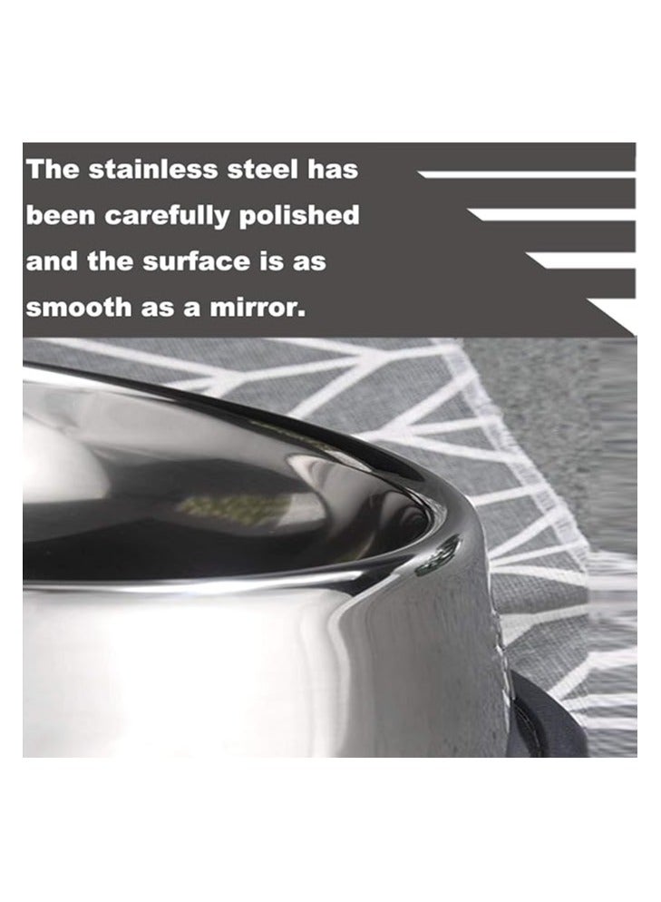 وعاء طعام وماء للحيوانات الأليفة من الستانلس ستيل – مع قاعدة مطاطية مانعة للانزلاق – مثالي للقطط والكلاب الصغيرة والمتوسطة - Image 2