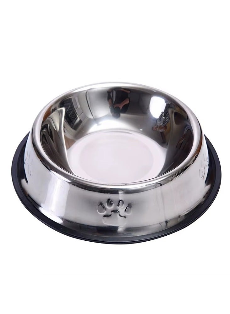 وعاء طعام وماء للحيوانات الأليفة من الستانلس ستيل – مع قاعدة مطاطية مانعة للانزلاق – مثالي للقطط والكلاب الصغيرة والمتوسطة - Image 4