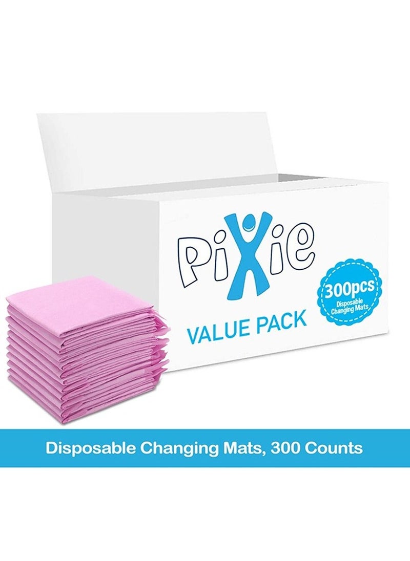 Pixie Disposable Changing Mats, 300 Counts, Soft Waterproof Mat, Portable Leak Proof Changing Mat, New Mom Leak-Proof Under pad, Mattress Table Protector Pad  - Image 2