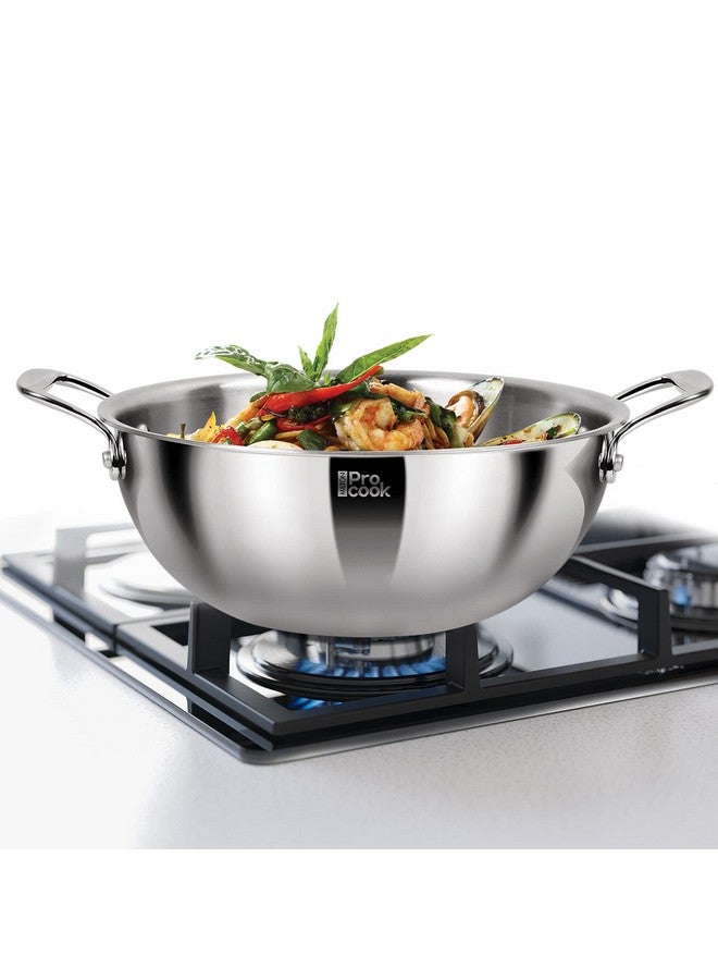 MILTON Pro cook MILTON Pro cook TriPly Deep Stainless Steel 24 cm Kadai with Lid, 3.6 litres, 3 Layer Kadhai for Cooking, Induction Bottom and Gas Stove Ready Cookware, Easy to Clean, 3 Years Warranty  - Image 2