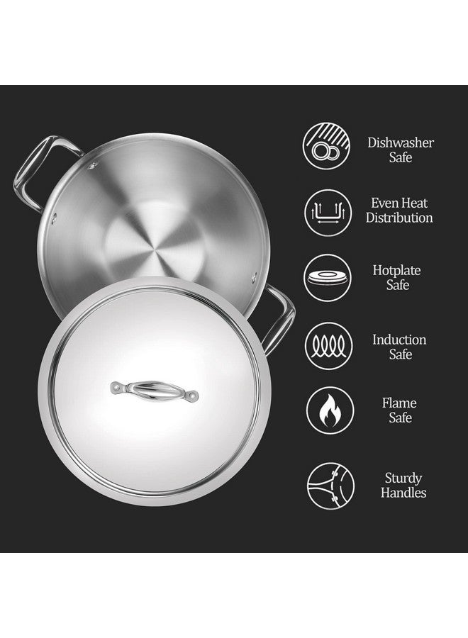 MILTON Pro cook MILTON Pro cook TriPly Deep Stainless Steel 24 cm Kadai with Lid, 3.6 litres, 3 Layer Kadhai for Cooking, Induction Bottom and Gas Stove Ready Cookware, Easy to Clean, 3 Years Warranty  - Image 3