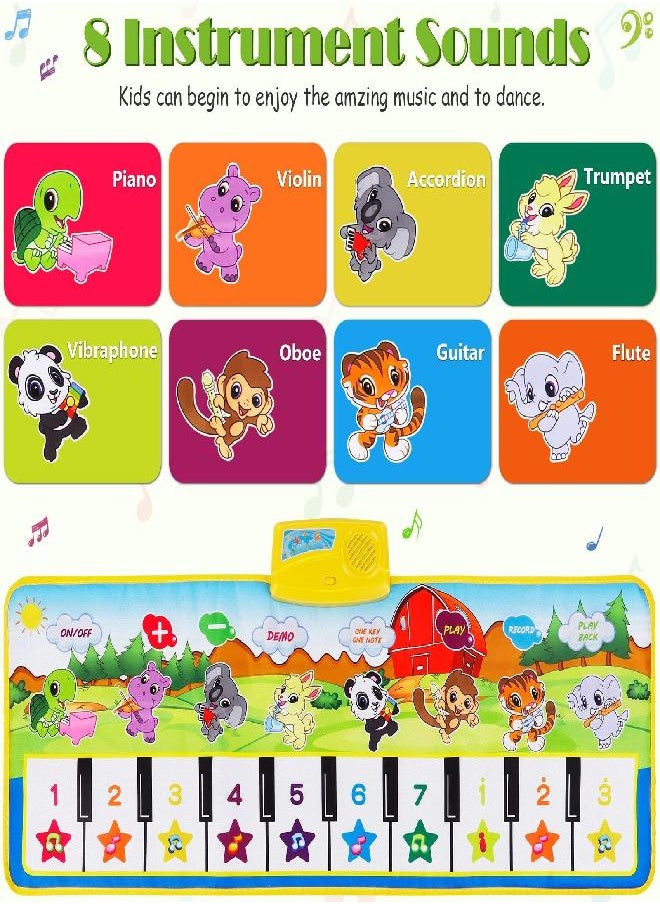 M SANMERSEN Piano Mat, 39.5" X 14" Musical Mat 8 Instrument Sounds Piano Mat for Toddlers Touch Play Dancing Mat Toy for 1 2 3 Year Old Girls Boys Gifts - pzsku/Z15AE135879B8C8E25B79Z/45/_/1686916159/f9d98f07-8fcb-43de-bee1-8d60a29a074b