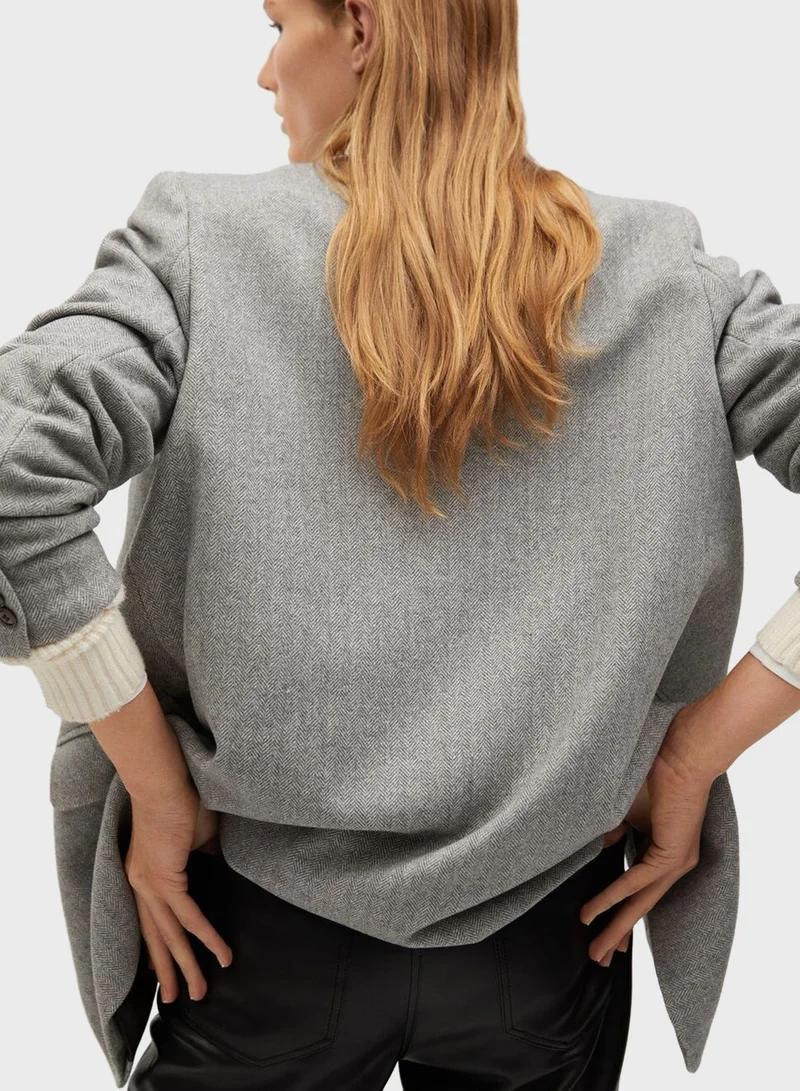 MANGO Pocket Detail Blazer