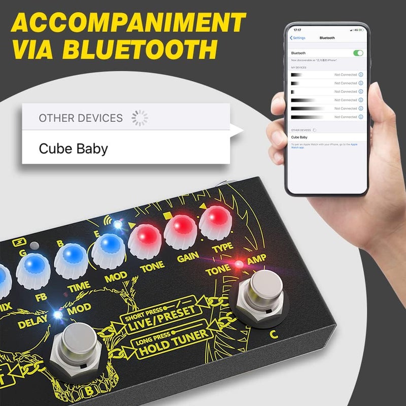 Getaria Guitar Multi Effects Pedal IR Cab Electric Guitar Pedals Multi Effects Processor Delay Reverb Pedals Overdrive Pedal for Bass Guitar - Image 3