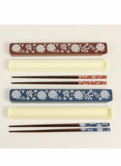 Excefore Portable Chopsticks Set, Japanese Style Natural Wood Chopsticks, Reusable Classic Style Eco-Friendly Chopsticks for Sushi Noodle Picnic Kitchen 2 Pairs with Case  - Image 2