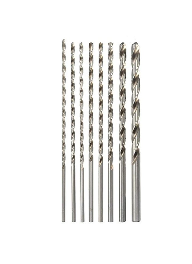 Generic - DUDUA 8pcs 200mm Extra Long Twist Drill Bits Straight Shank High-Speed Steel for Wood Plastic and Aluminum - Image 1