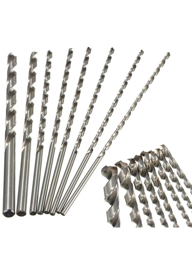 Generic - DUDUA 8pcs 200mm Extra Long Twist Drill Bits Straight Shank High-Speed Steel for Wood Plastic and Aluminum - Image 1