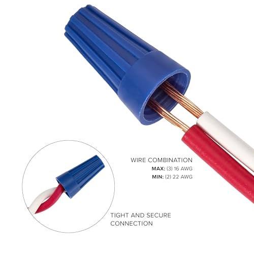 Maxxima Blue Electrical Wire Connector Screw Terminal - 1,000 Pack, Cone Shaped, UL Listed and ROHS Compliant, Ideal for Electrical Projects and Home Lighting Needs - Image 4
