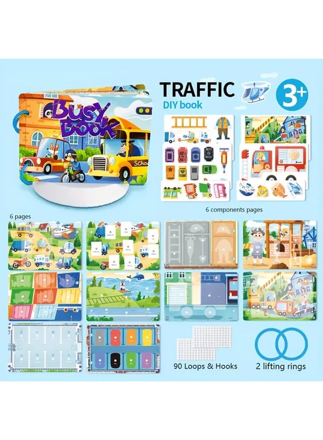 كتاب مروري قابل لإعادة الاستخدام للأطفال - حيوانات، ديناصورات، مركبات، محيط - لعبة هادئة للنشاطات DIY - Image 1