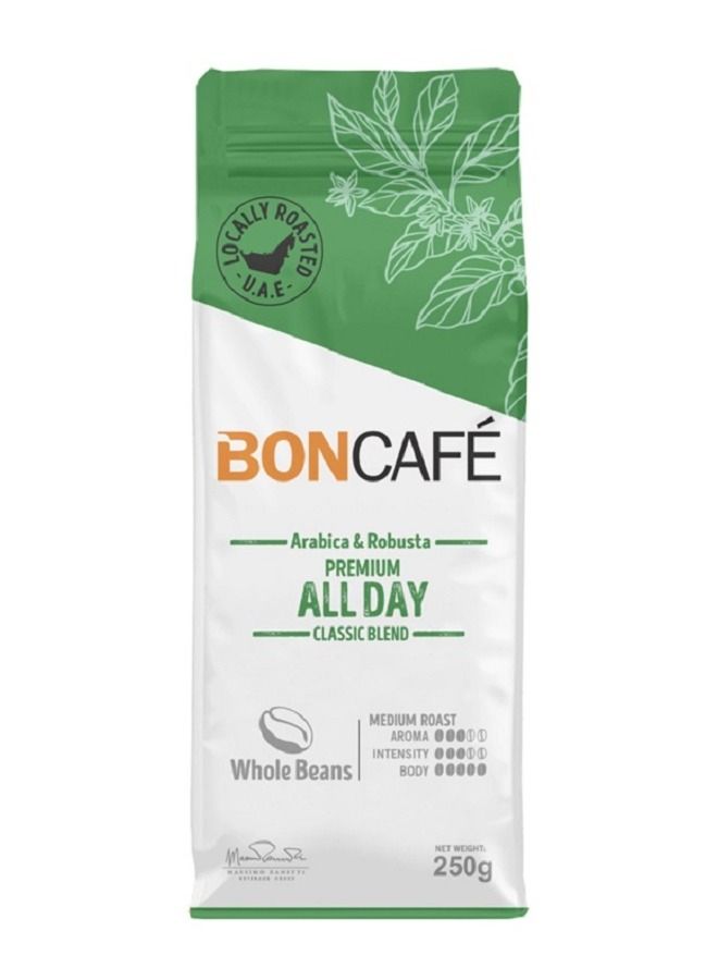 Boncafe Arabica And Robusta Premium All Day Classic Blend Whole Beans 250g - Image 2