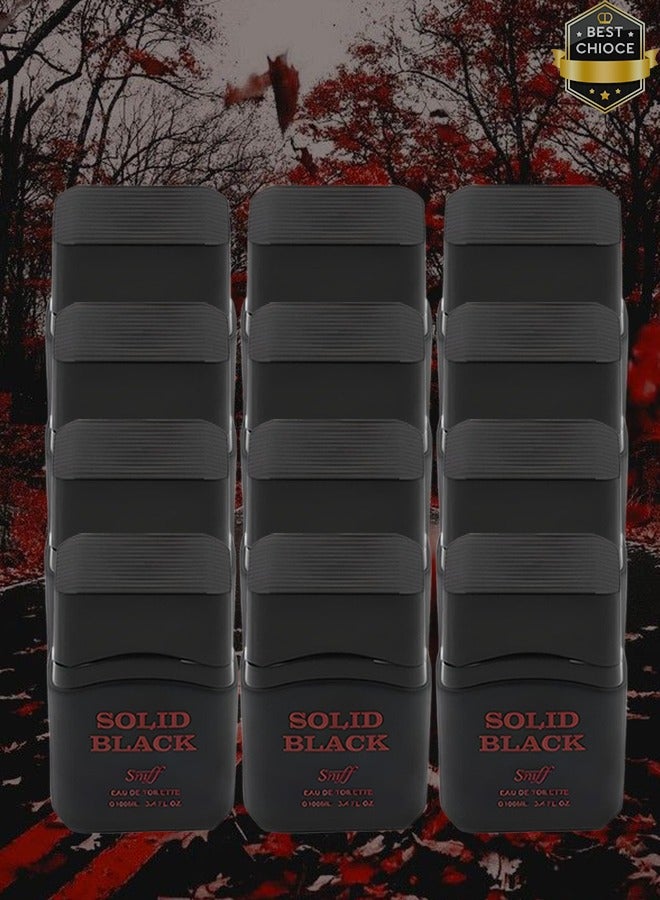 Sniff 12 Pieces Solid Black Perfume For Men 100ml EDT - Image 1
