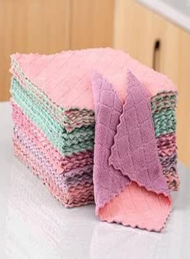 Microfiber Cleaning Towels Set of 10 - Premium Quality & High Efficiency Cleaning! Durable Design - 25x25cm Dirt and Dust Goes Easily, Make | By Generic
