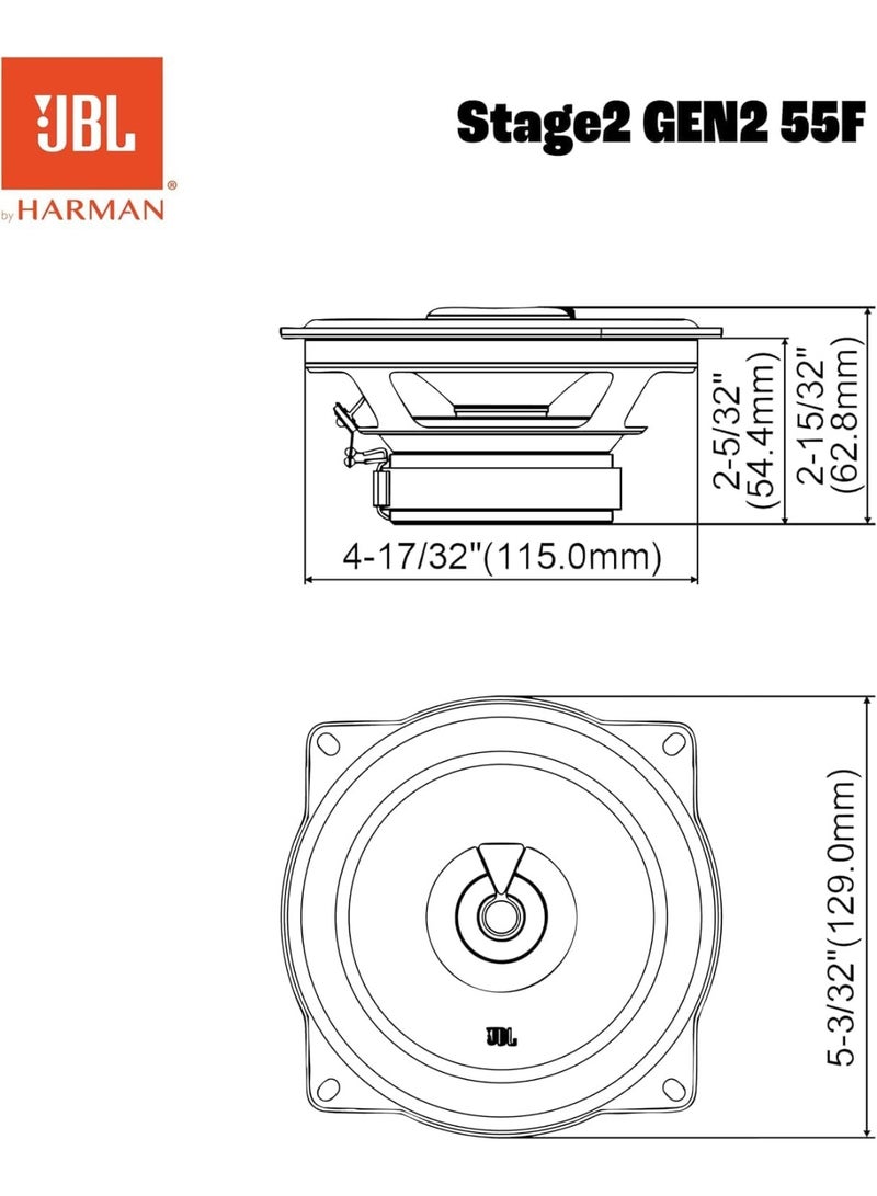 JBL Stage2 55F – 5.25" 2-Way Audio Car Speakers, 400W Peak / 50W RMS - Image 2