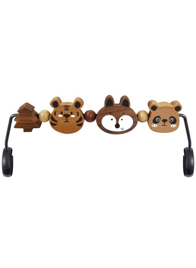 iGRATENS Baby Bjorn Bouncer Toy Bar - Toy Bar for Baby Bouncer Soft & Bliss, Easy to Attach and Remove, 360°Rotating Natural Wooden Toys, Exciting Design for Curious Babies, Safari Animals - Image 1