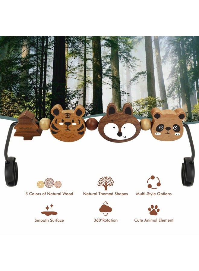 iGRATENS Baby Bjorn Bouncer Toy Bar - Toy Bar for Baby Bouncer Soft & Bliss, Easy to Attach and Remove, 360°Rotating Natural Wooden Toys, Exciting Design for Curious Babies, Safari Animals - Image 5