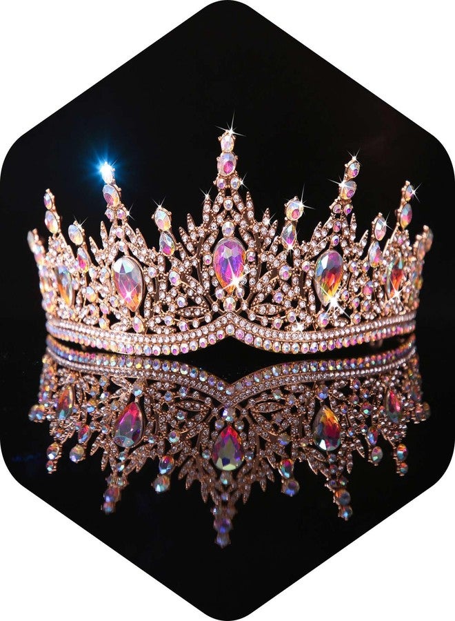 Kamirola Tiaras for Women, Wedding Tiaras and Crowns for Women Tiaras for Birthday Party Princess Crown Hair Accessories Bride Rhinestone Halloween Decorations Headband (Gold AB) - Image 1