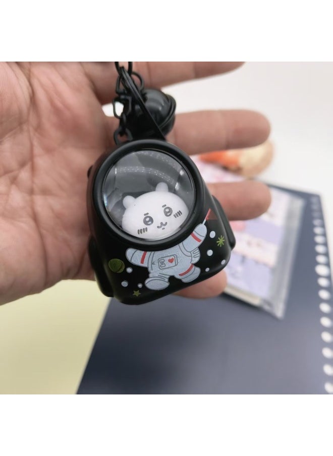 Astronaut Cat Schoolbag Luminous Nightlight Keychain Accessories Bag Decorations Pendant For School Season-Color:Pink  - Image 5