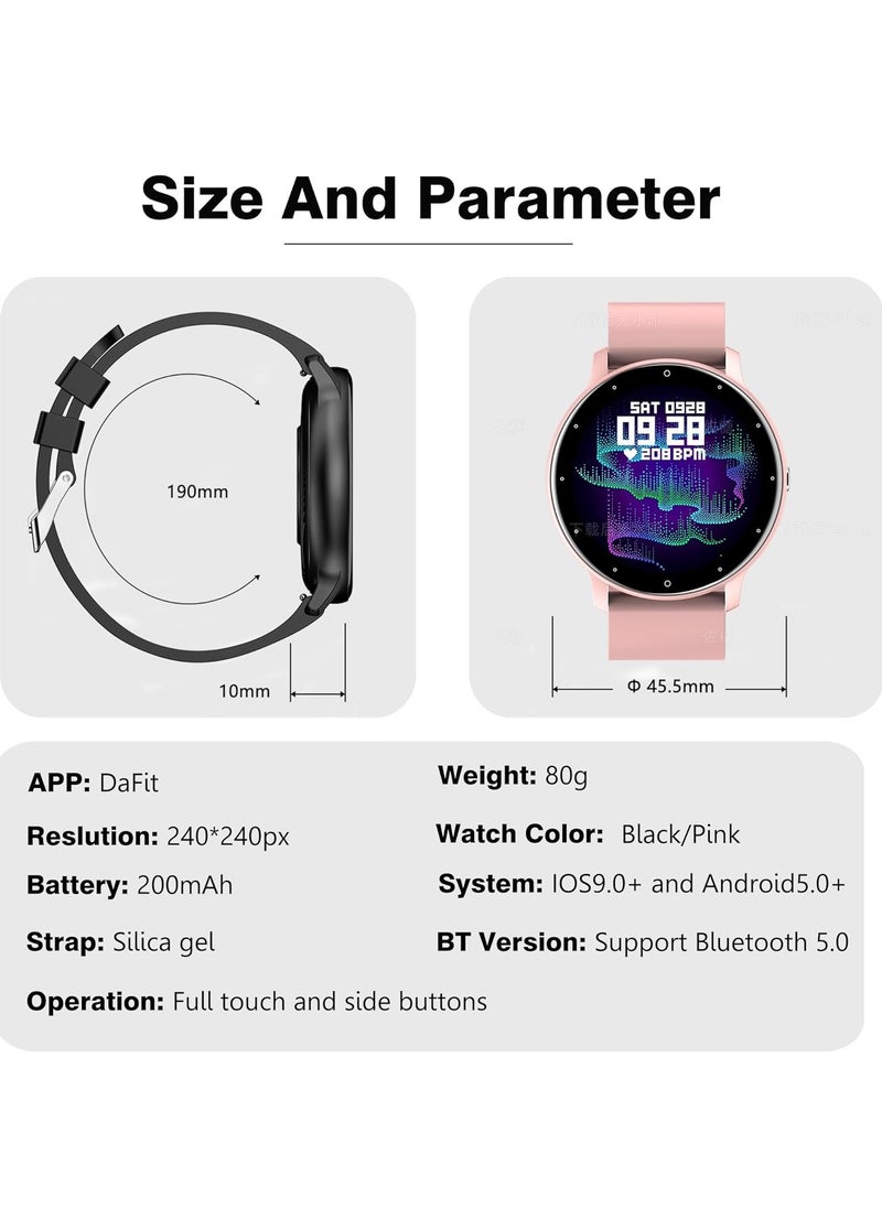 ZL02D Smart Watch, 1.28 Inch Touch Screen Fitness Tracker with Message Reminder, Blood Oxygen, Heart Rate Monitor, Sleep Analysis, Sports Modes for Android iOS