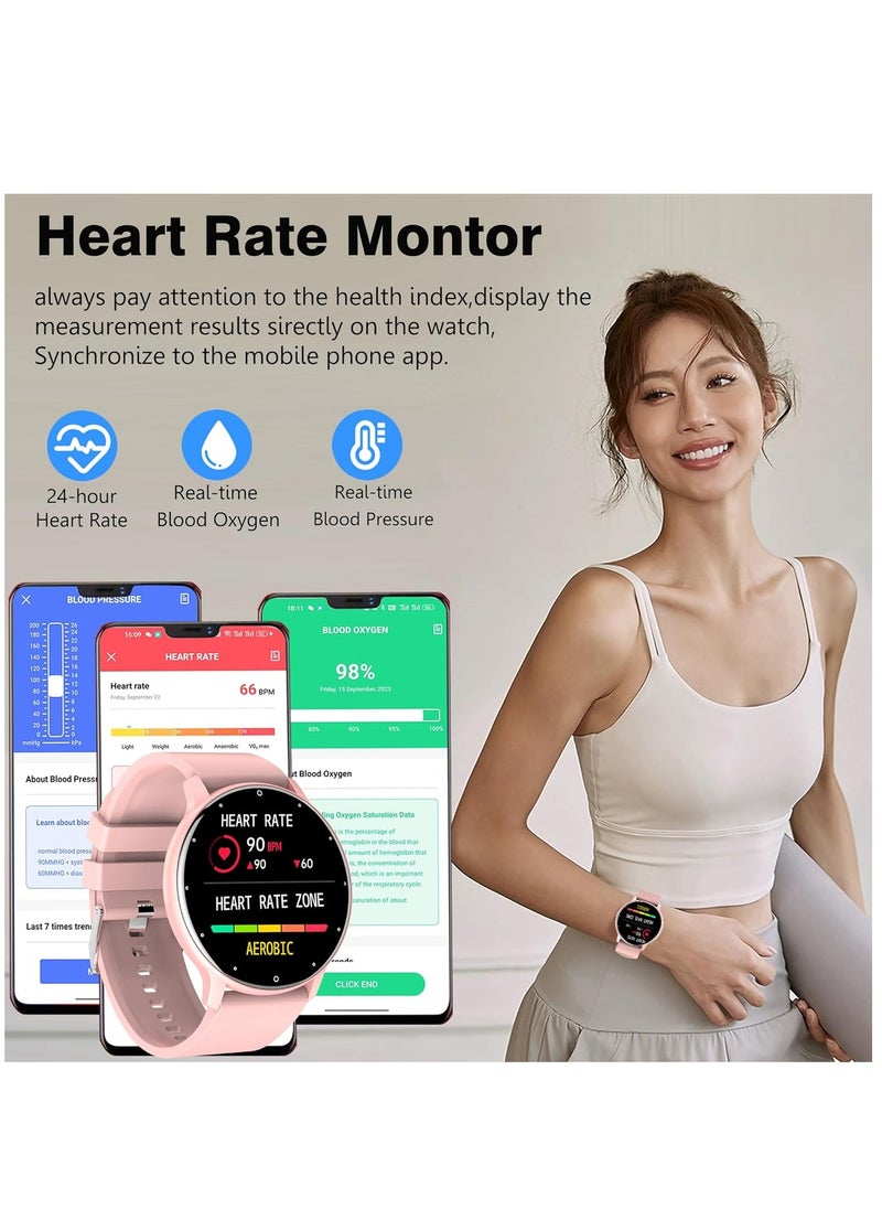 ZL02D Smart Watch, 1.28 Inch Touch Screen Fitness Tracker with Message Reminder, Blood Oxygen, Heart Rate Monitor, Sleep Analysis, Sports Modes for Android iOS