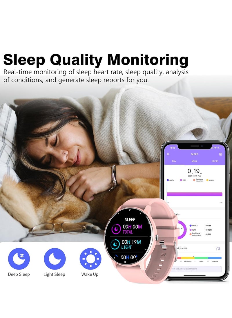 ZL02D Smart Watch, 1.28 Inch Touch Screen Fitness Tracker with Message Reminder, Blood Oxygen, Heart Rate Monitor, Sleep Analysis, Sports Modes for Android iOS