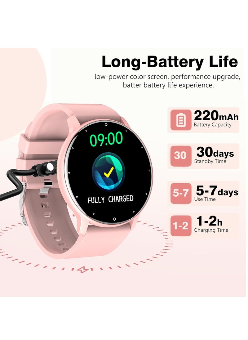 ZL02D Smart Watch, 1.28 Inch Touch Screen Fitness Tracker with Message Reminder, Blood Oxygen, Heart Rate Monitor, Sleep Analysis, Sports Modes for Android iOS