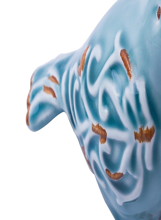 FICITI Distressed Finish Ceramic Bird Figurine Home Decor - Assorted Set of 3 - Image 4