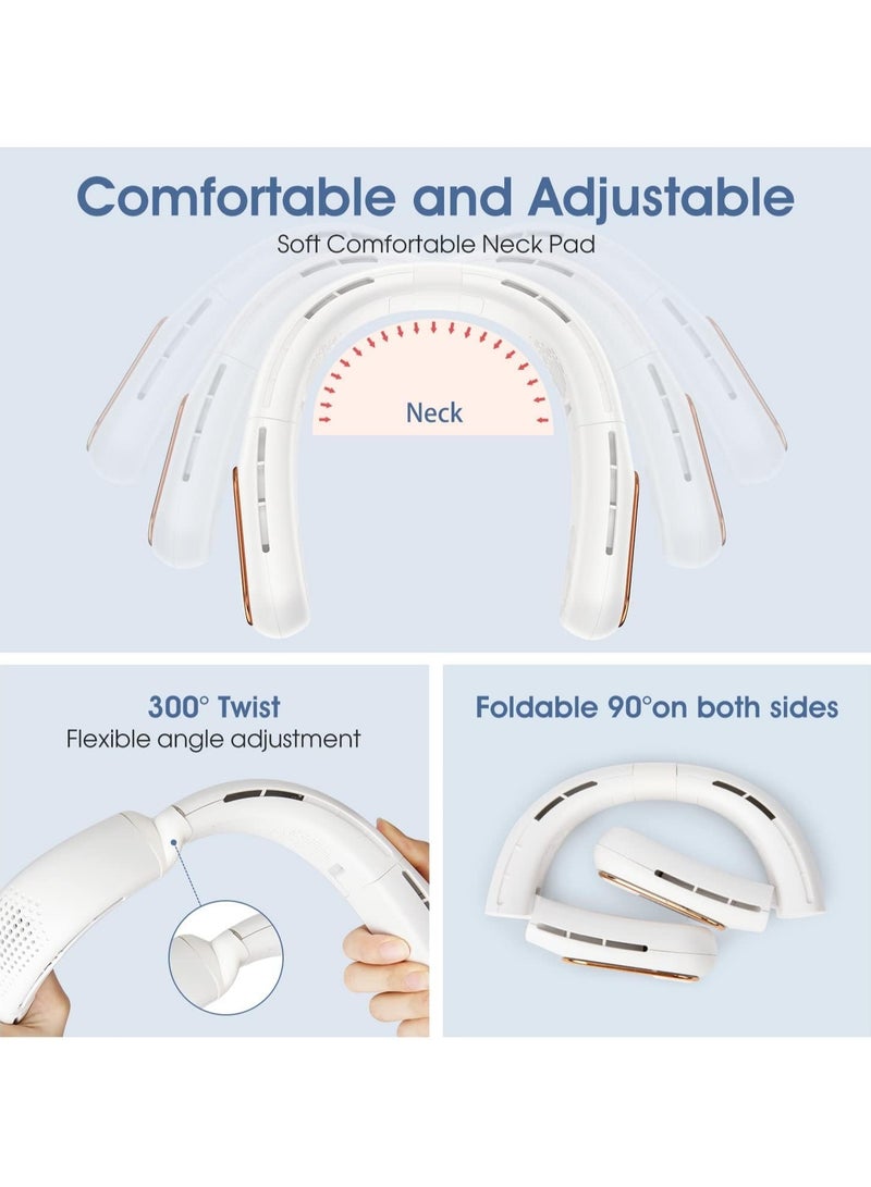 إسكدنيا Portable Neck Fan, Bladeless Neck Fan, LED Display, Hands-Free Charging, Travel Essentials Lightweight, Personal Foldable Wearable Neck Fan - Image 5