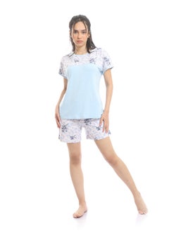 REDCOTTON Red Cotton- Women's summer Pajama Set-blue  - Image 3