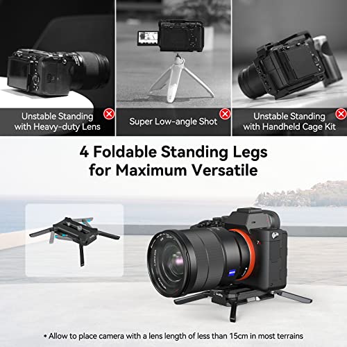 SMALLRIG Quick Release Plate for Arca-Type, Max. Load 44.1lb (20kg), Foldable Quadruped Support for Camera Lenses Within 5.9inch (15cm), Anti-Twist and Non-Slip Design - 3913 - Image 3