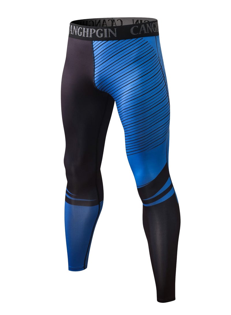 YEL PRO Men Quick Dry Breathable Elastic Trousers Black/Blue - Image 1