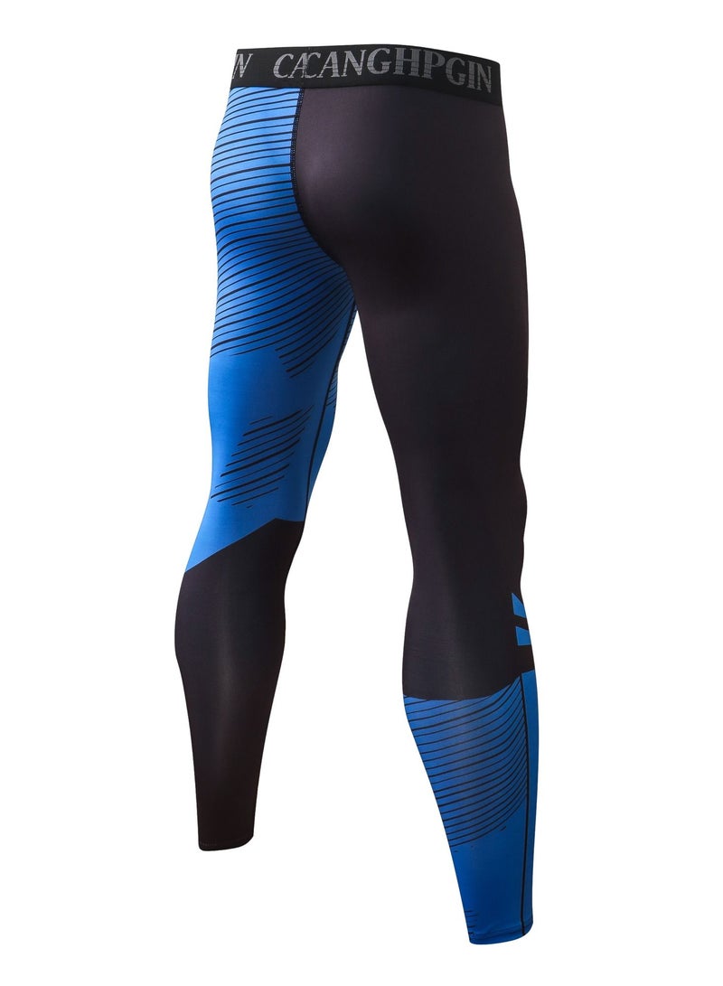YEL PRO Men Quick Dry Breathable Elastic Trousers Black/Blue - Image 2