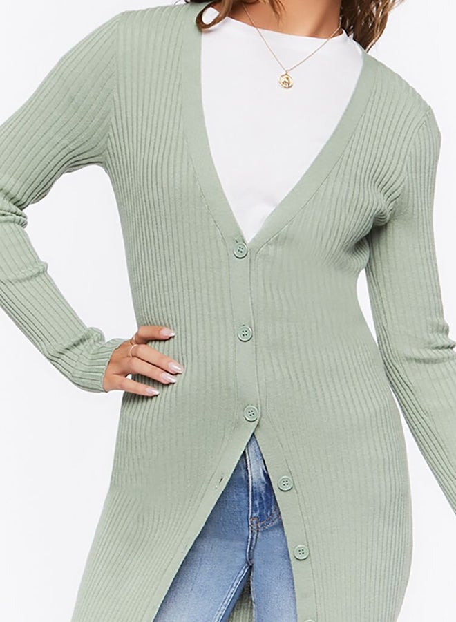 FOREVER 21 Long Ribbed Knit Cardigan - Image 4