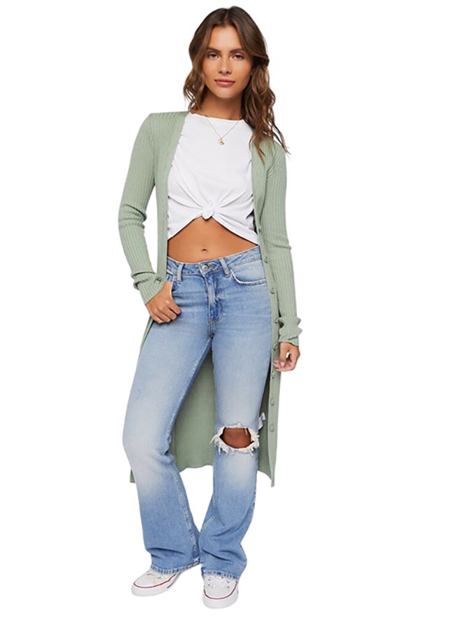 FOREVER 21 Long Ribbed Knit Cardigan - Image 1