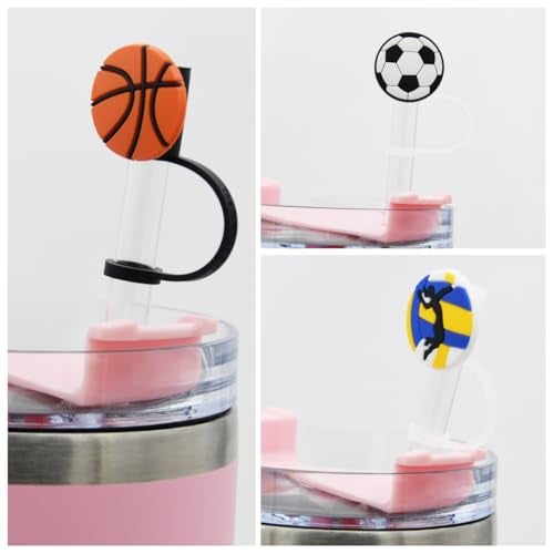 Meitesti Straw Cover Cap for Stanley Cup, Silicone, Reusable, 6pcs BallStrawcap, 10mm, 6 Count - Image 2